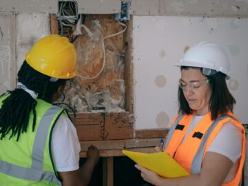construction audit at a commercial construction site with project manager