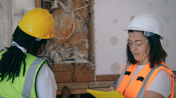 construction audit at a commercial construction site with project manager