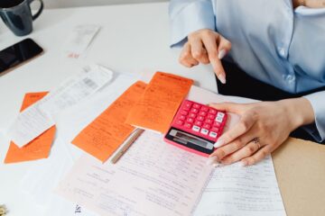 Commercial construction project manager reviewing cost management plan