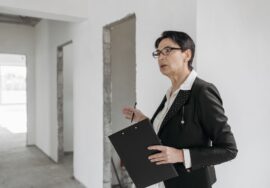 Project manager conducting fitout inspection at corporate office fitout site