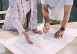construction project monitoring with design coordination on site blueprint