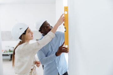 Project manager inspecting commercial office fitout quality
