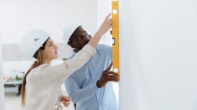 Project manager inspecting commercial office fitout quality