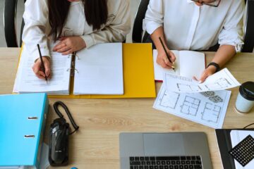Project manager overseeing fitout procurement for corporate office construction