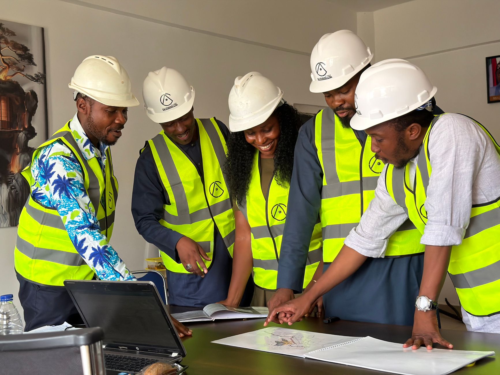 Project manager reviewing fitout scheduling for corporate office construction