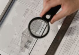 Project execution at a corporate office fitout site with project manager reviewing plans